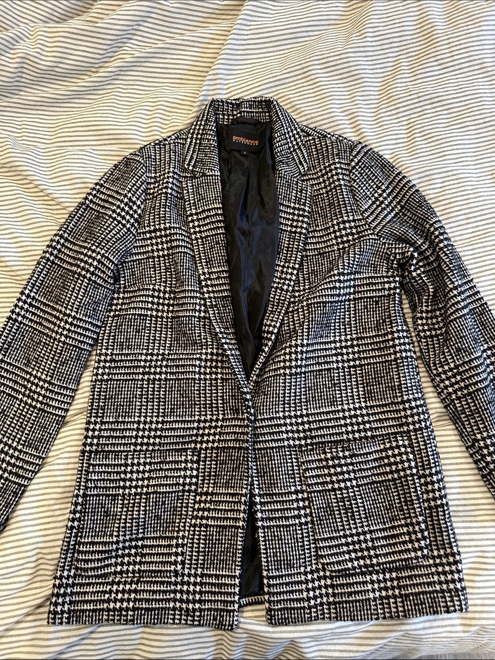 Ambiance Black and White Glen Plaid Blazer